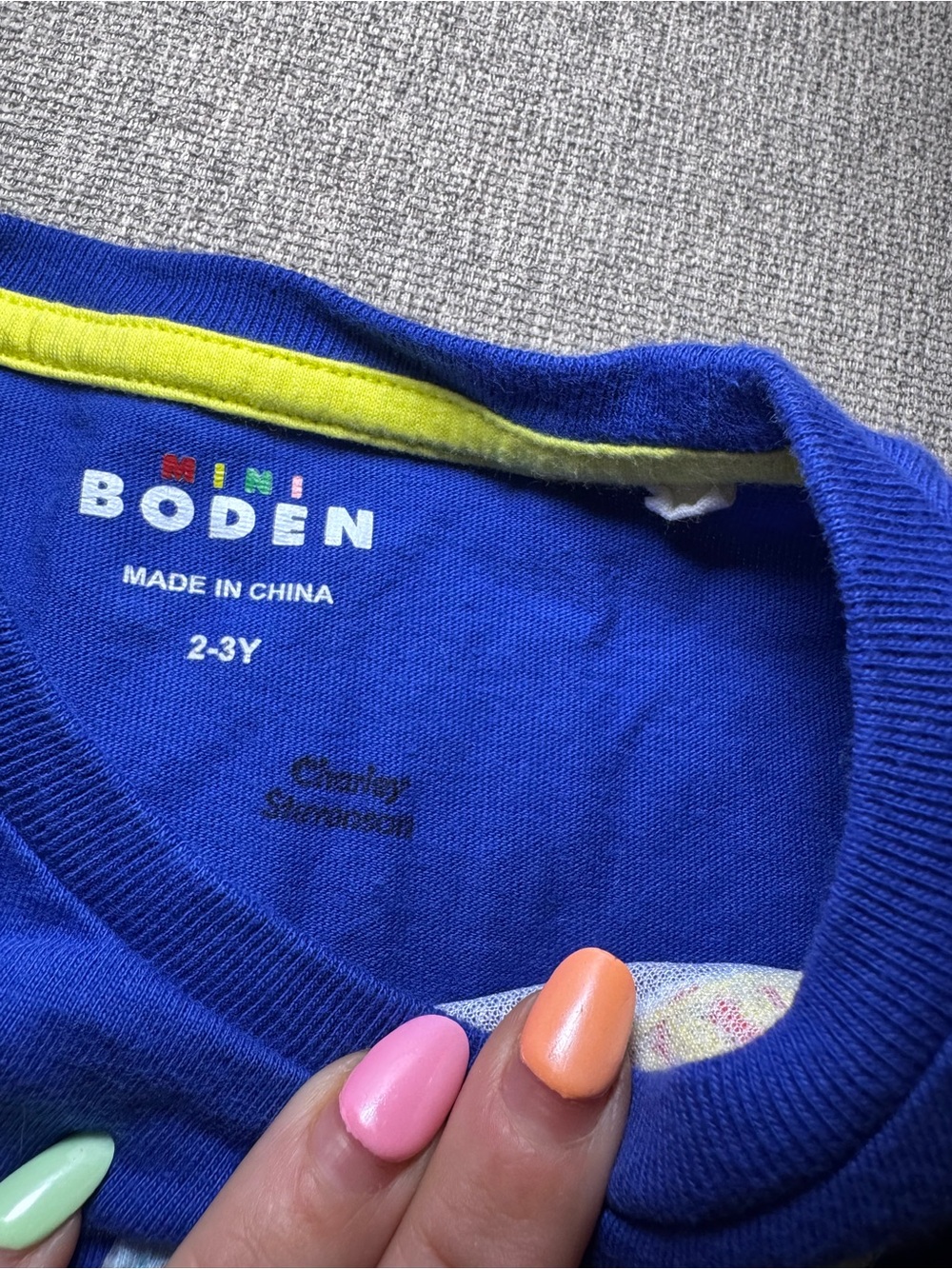 Boden Kids Fish Appliqué Tee Size 2-3 - Picture 7 of 7